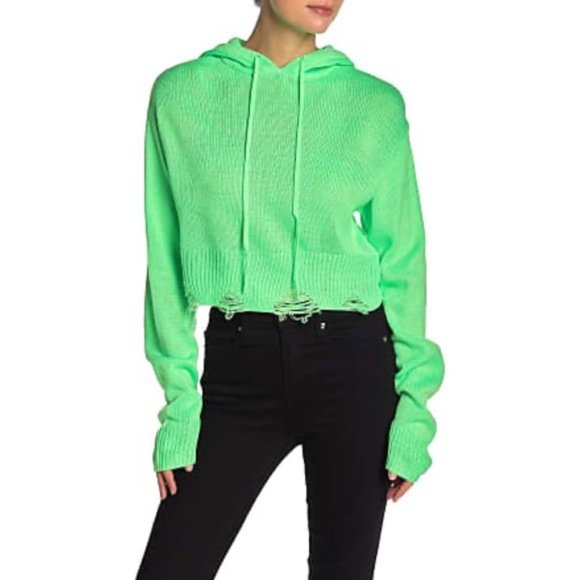 Wild Honey Distressed Hooded Sweater Size M - Picture 1 of 8